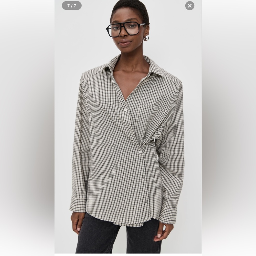 Lioness Black and White Checkered Top